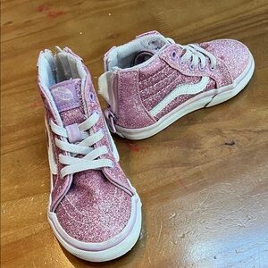 Vans Sk8 Hi Zip Glittery Pink High-Top Sneakers